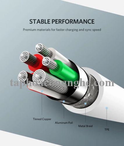 Ugreen 40887 0.5M 5A màu Trắng Dây USB sang USB Type-C vỏ ABS US253 30040887